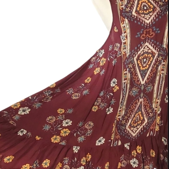 Free People Annka Boarder Slip Dress Black Multi Boho Size Med - Picture 2 of 12